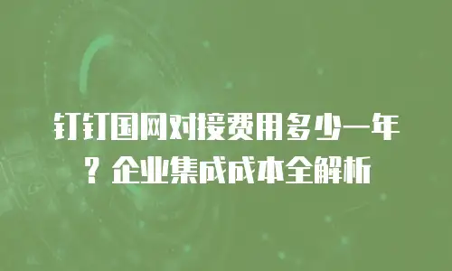 钉钉国网对接费用多少一年？企业集成成本全解析