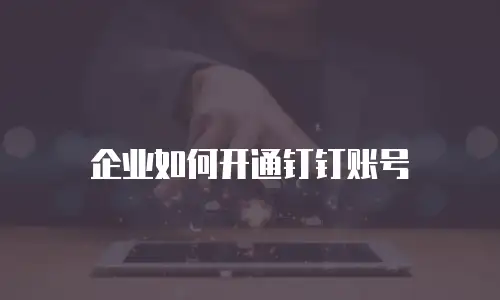 企业如何开通钉钉账号