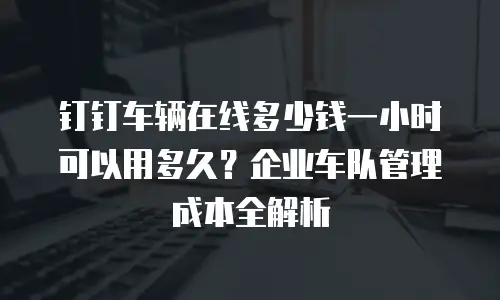 钉钉车辆在线多少钱一小时可以用多久？企业车队管理成本全解析
