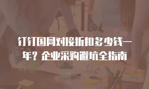 钉钉国网对接折扣多少钱一年？企业采购避坑全指南