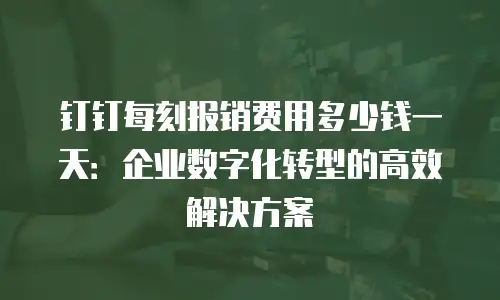 钉钉每刻报销费用多少钱一天：企业数字化转型的高效解决方案