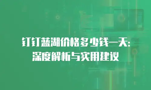 钉钉蓝湖价格多少钱一天：深度解析与实用建议