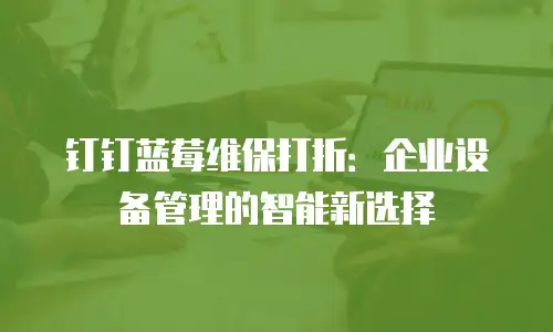 钉钉蓝莓维保打折：企业设备管理的智能新选择