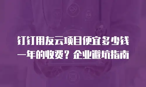 钉钉用友云项目便宜多少钱一年的收费？企业避坑指南