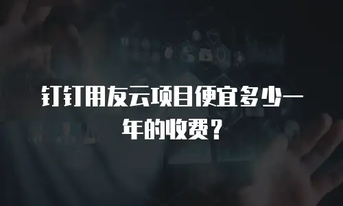 钉钉用友云项目便宜多少一年的收费？