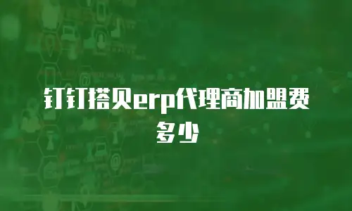 钉钉搭贝erp代理商加盟费多少