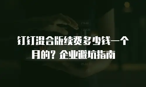 钉钉混合版续费多少钱一个月的？企业避坑指南