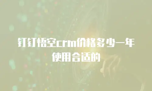 钉钉悟空crm价格多少一年使用合适的