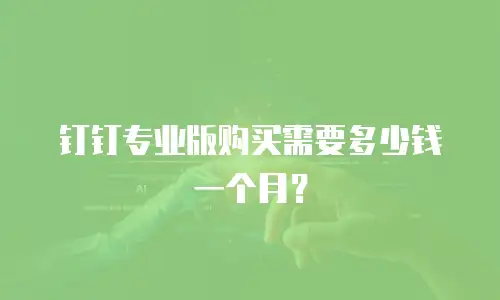 钉钉专业版购买需要多少钱一个月？
