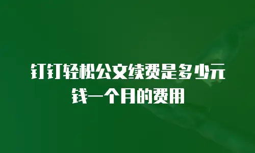 钉钉轻松公文续费是多少元钱一个月的费用