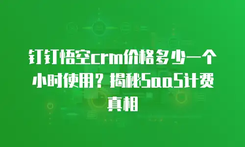 钉钉悟空crm价格多少一个小时使用？揭秘SaaS计费真相