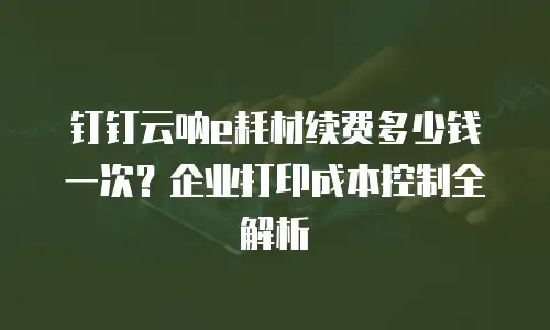 钉钉云呐e耗材续费多少钱一次？企业打印成本控制全解析