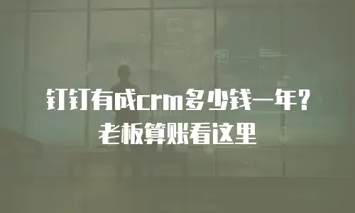钉钉有成crm多少钱一年？老板算账看这里