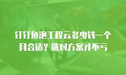 钉钉鱼泡工程云多少钱一个月合适？选对方案才不亏