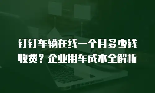 钉钉车辆在线一个月多少钱收费？企业用车成本全解析