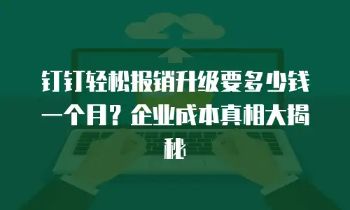 钉钉轻松报销升级要多少钱一个月？企业成本真相大揭秘