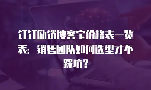 钉钉励销搜客宝价格表一览表：销售团队如何选型才不踩坑？