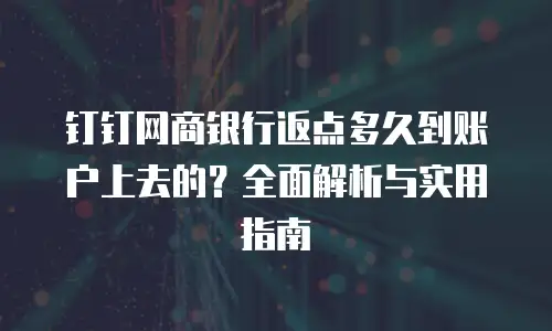 钉钉网商银行返点多久到账户上去的？全面解析与实用指南