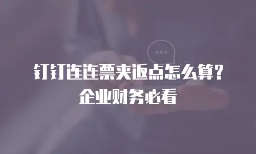 钉钉连连票夹返点怎么算？企业财务必看