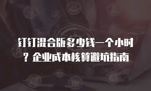 钉钉混合版多少钱一个小时？企业成本核算避坑指南