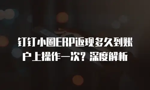 钉钉小圈ERP返现多久到账户上操作一次？深度解析