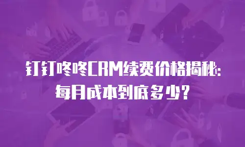钉钉咚咚CRM续费价格揭秘：每月成本到底多少？