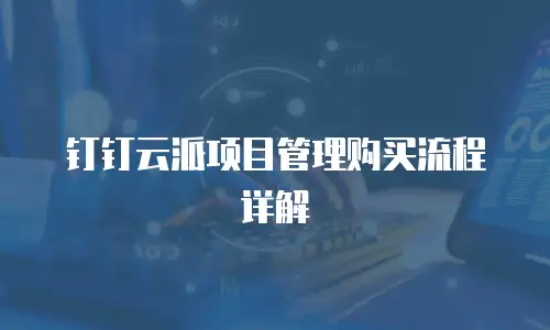 钉钉云派项目管理购买流程详解