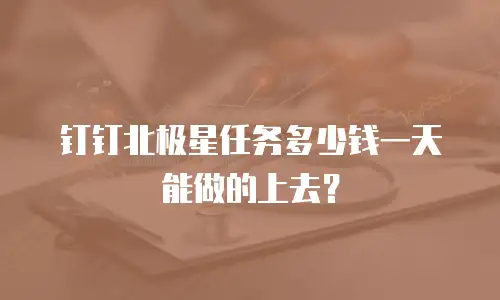 钉钉北极星任务多少钱一天能做的上去？
