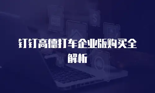 钉钉高德打车企业版购买全解析
