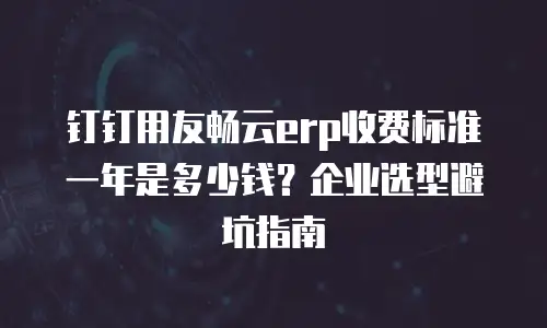 钉钉用友畅云erp收费标准一年是多少钱？企业选型避坑指南