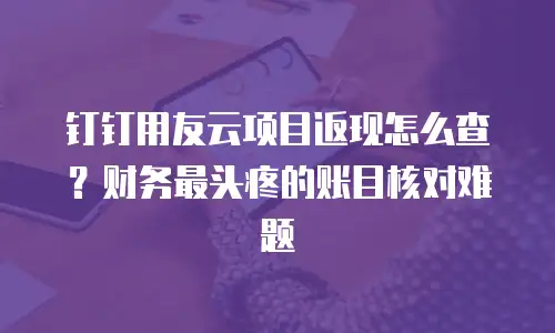 钉钉用友云项目返现怎么查？财务最头疼的账目核对难题