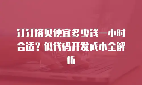 钉钉搭贝便宜多少钱一小时合适？低代码开发成本全解析