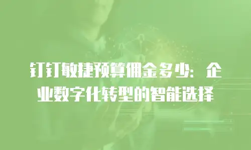 钉钉敏捷预算佣金多少：企业数字化转型的智能选择