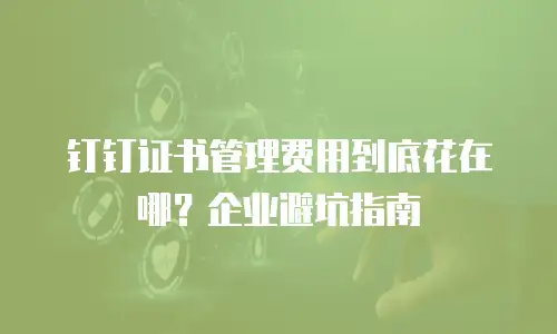 钉钉证书管理费用到底花在哪？企业避坑指南