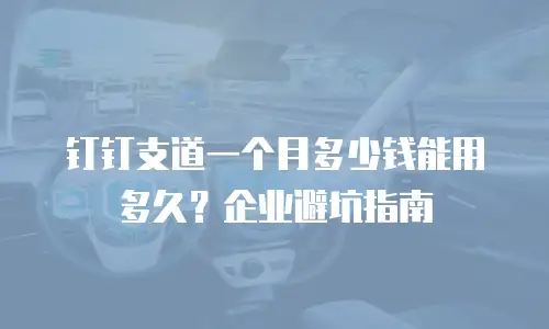 钉钉支道一个月多少钱能用多久？企业避坑指南