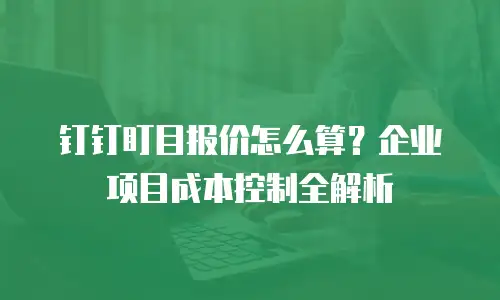 钉钉盯目报价怎么算？企业项目成本控制全解析