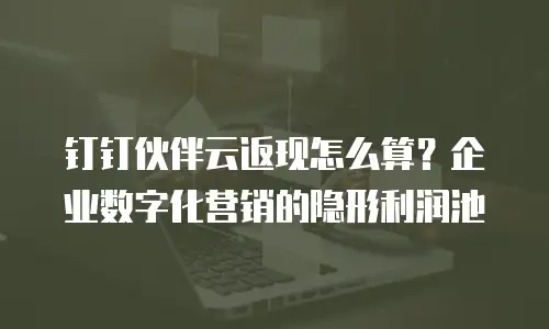 钉钉伙伴云返现怎么算？企业数字化营销的隐形利润池