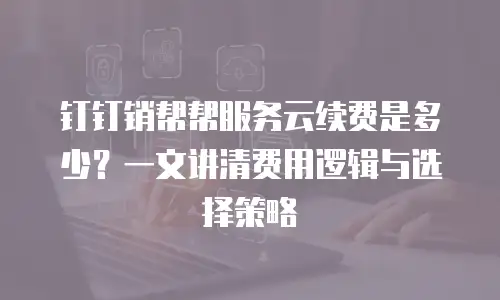 钉钉销帮帮服务云续费是多少？一文讲清费用逻辑与选择策略