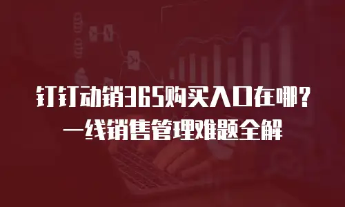钉钉动销365购买入口在哪？一线销售管理难题全解