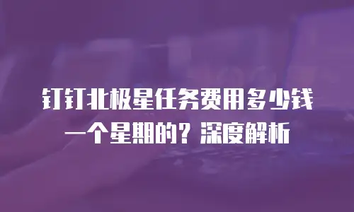 钉钉北极星任务费用多少钱一个星期的？深度解析