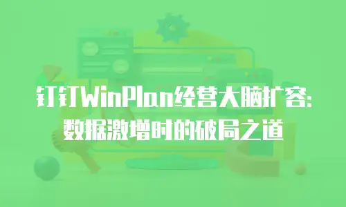 钉钉WinPlan经营大脑扩容：数据激增时的破局之道