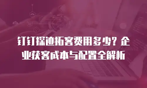 钉钉探迹拓客费用多少？企业获客成本与配置全解析