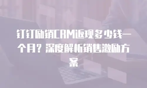钉钉励销CRM返现多少钱一个月？深度解析销售激励方案