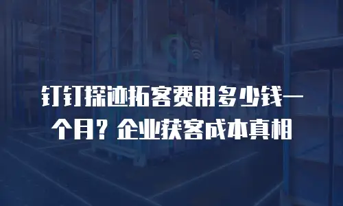 钉钉探迹拓客费用多少钱一个月？企业获客成本真相