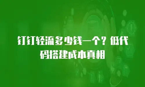 钉钉轻流多少钱一个？低代码搭建成本真相