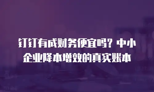 钉钉有成财务便宜吗？中小企业降本增效的真实账本