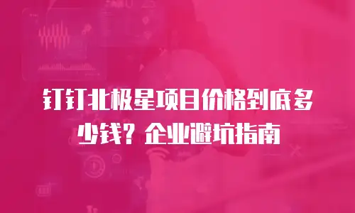 钉钉北极星项目价格到底多少钱？企业避坑指南