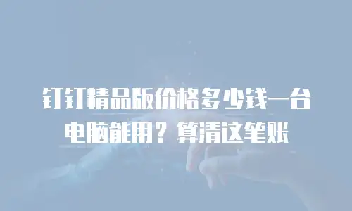 钉钉精品版价格多少钱一台电脑能用？算清这笔账