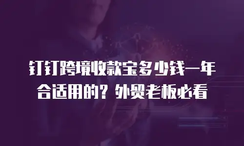 钉钉跨境收款宝多少钱一年合适用的？外贸老板必看