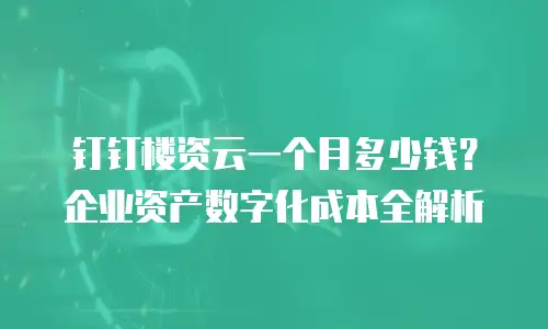 钉钉楼资云一个月多少钱？企业资产数字化成本全解析